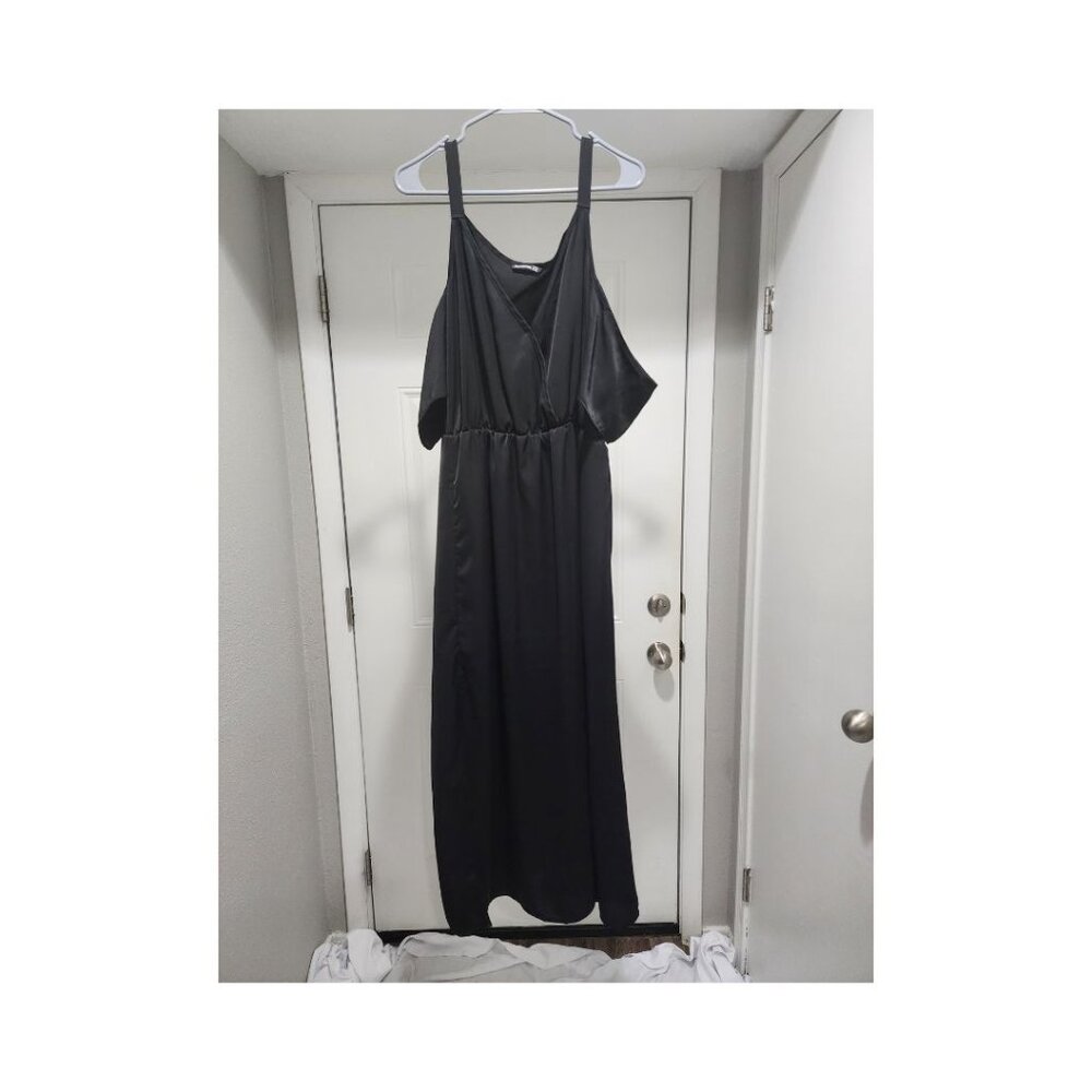 Bloomchic Black Romper with Cold Shoulder Sleeves